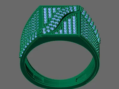 Gents Rings Diamond Men Ring STL 3DM 3D ready print model 3D print model