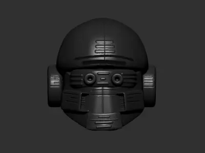helmet high poly sculpt 3d printable ver 7 3D model 3D model 46