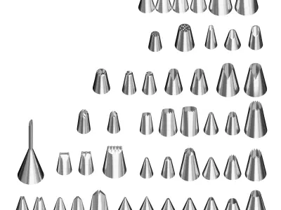48 Piece Professional Cake Decorating Piping Tips Set 3D model