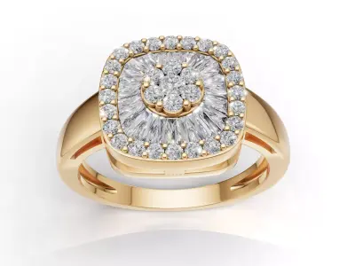 AV 713 Diamond Ladies Cluster Right Hand Ring 3D print model