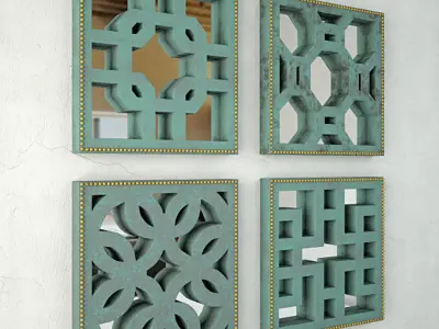 Lattice Wall Decor Set 3D model