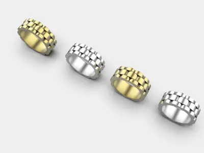 wedding ring 3D print model 9