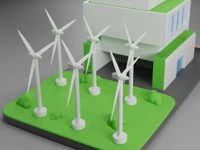 Ecological city 3D model