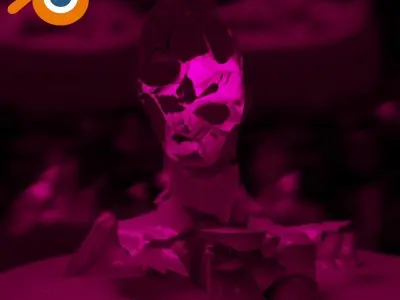 BROKEN BUST of adam Free low-poly 3D model