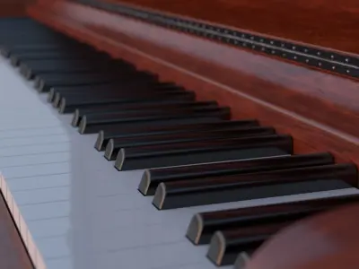 Carved Gabler Victorian Upright Piano  3D model