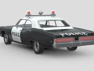 Buick Wildcat Police Car 1968 Low-poly 3D model