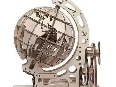 The Globe - 3D DIY Wooden Mechanical Globe Puzzle Model 3D model