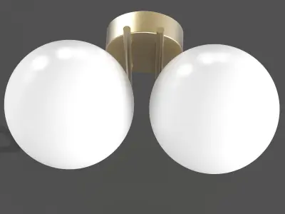 Brass and milk glass wall lamp Laredoute MORICIO 3D model