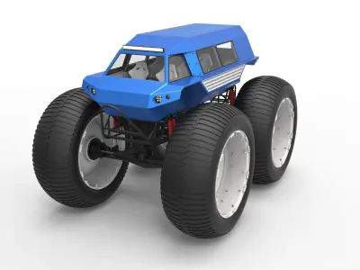 Fat mud truck V2 3D model