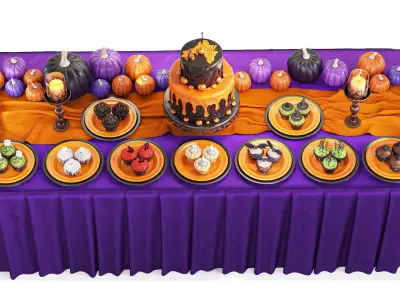  Halloween Buffet Table 3D model