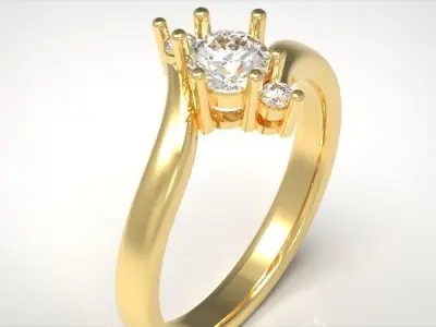 Solitaire Ring  3D print model
