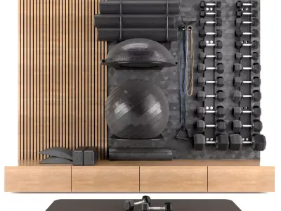 Home Gym Decoration Fitness Set 50 Low-poly 3D model
