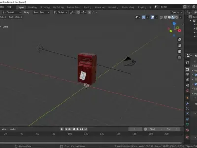 Realistic Post Box Free low-poly 3D model