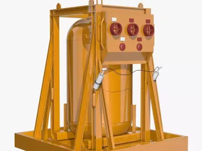 Yellow Metal Industrial Element 3D model