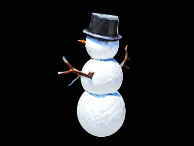 happy snowman 3D model
