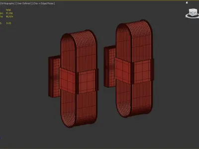 LUXURY ACRYLIC LED WALL LAMP 3D model