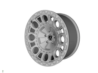 wheel   5 lug machined brushed 3D model
