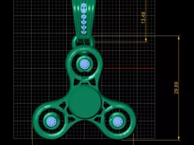 Luxury Fidget Spinner Pendant 3D print model