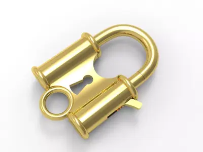 Gold Lock Lovers Lock Design Model gl0018 3D print model