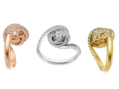 Trinity Ruban Solitaire Ring 14mm - 22 mm 3D print model