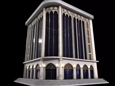 Low poly Eastern style Business Building Low-poly 3D model