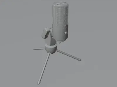 Black Microphone Minimalistic 3D Asset 3D model