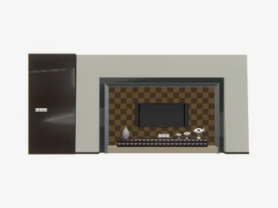 Deco TV Wall PBR 3D model