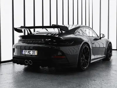 Simple Showroom Car Scene File Textured 3D model Low-poly 3D model