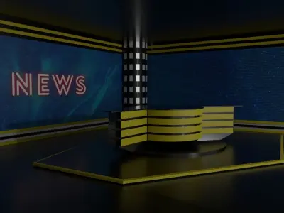 Tv Studio Low-poly 3D model