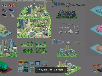 City and Car 3D Model Pack