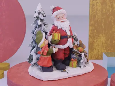 Santa Claus Cristmas scene 3D model