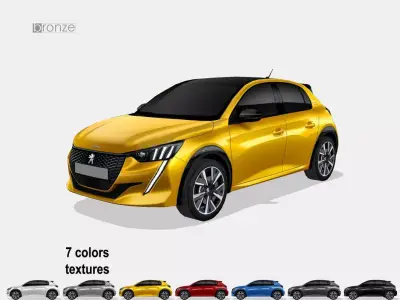 Peugeot 208 2020 Low-poly 3D model