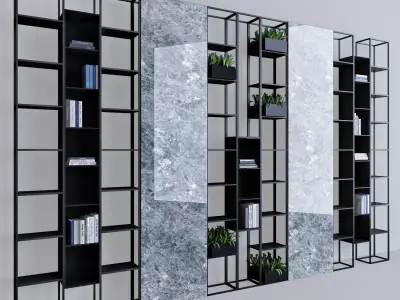 Metal  Marble shelf 3D model