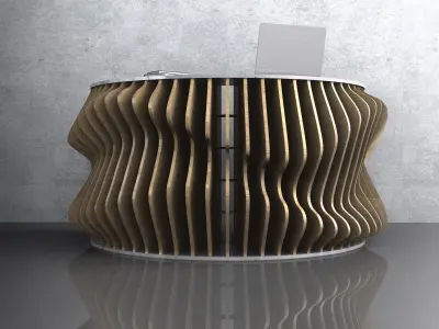 Parametric Wavy Wooden Furniture 11 - CNC files for cutting 3D model