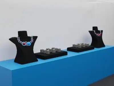 Cube shaped jewel store 3D model