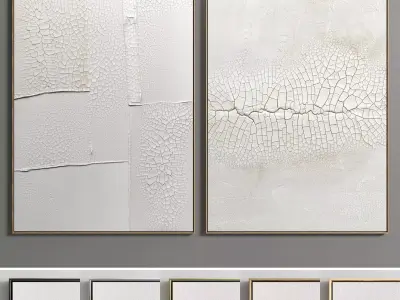 Plaster Two Photo Frame 81 Low-poly 3D model