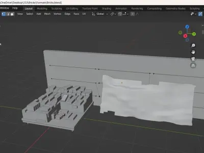Brick Scrap Low-poly 3D model