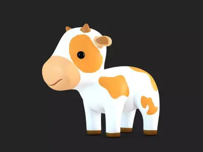 Cute Cow Low-poly 3D model