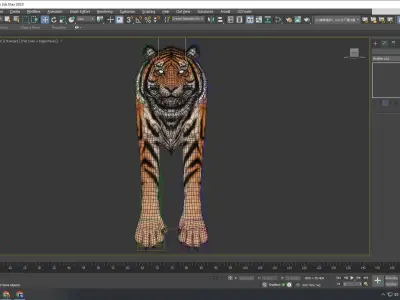 Fierce Tiger Low-poly 3D model