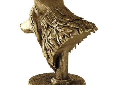 fox head statue 3D model