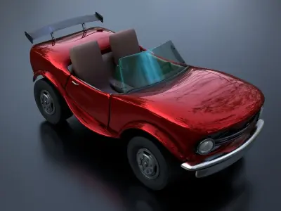 Stylized Racing Car Low-poly 3D model