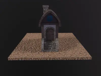 Stylized Little House PBR Low-poly 3D model
