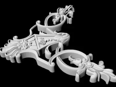 Central decor ornament for furniture 3D model 540