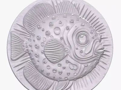 Box Fish 1 basrelief for 3D printing 3D print model