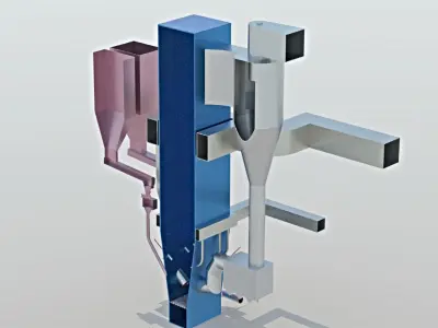 Gasifier machine with parts 3D model