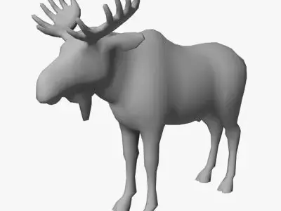 Low Poly Moose Low-poly 3D model