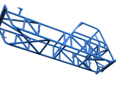 Frame of Vintage Dirt Modified stock car Version 2 Scale 1 to 25 3D print model