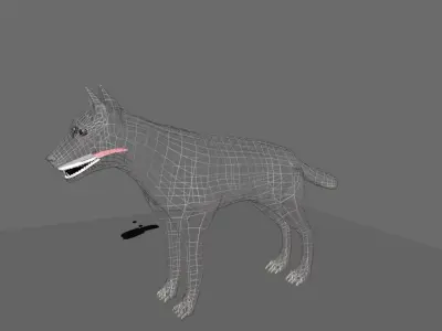 wolf rigged Low-poly 3D model