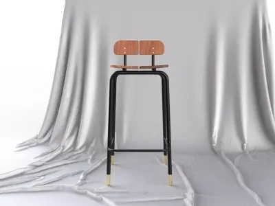 Scandinavian Design Mid Century Modern Bar Stool 3D model