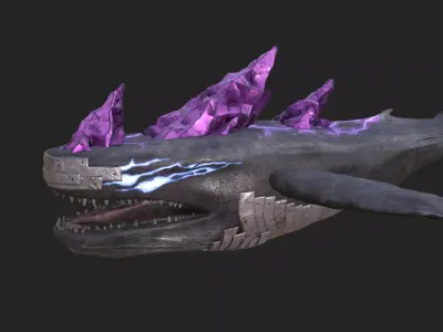 Demon Whale PBR Low-poly 3D model